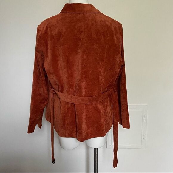 Corduroy Burt Orange Rust Belted Button Down - Picture 10 of 15